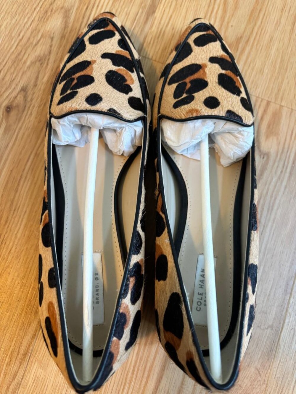 New Cole Haan | Dellora Skimmer Flats - Ocelot Leopard Calf Hair Size 6